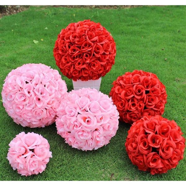 

12 inch wedding silk pomander kissing ball flower ball decorate flower artificial flower for wedding garden market decoration