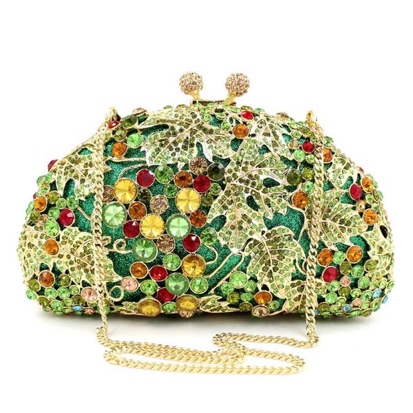 

2020 luxury handbags women bags designer diamond flower clutch wallet green wedding party banquet ladies evening bags s110