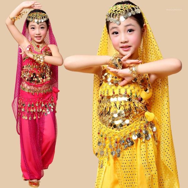 

stage wear bellydance oriental costumes children belly dance costume pants set grils sari clothing clothes bollywood for kids1, Black;red