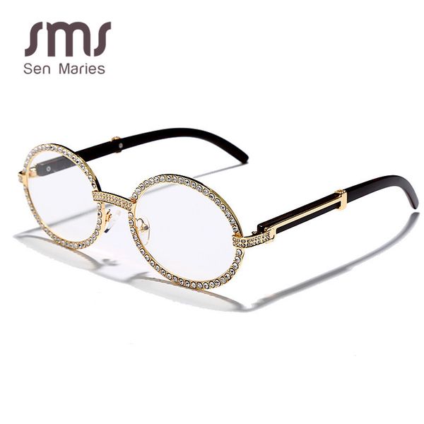 

gafas zircon fashion women diamond sunglasses men luxury new round uv400 zircon cubic maries eyeglasses 1007 eyewear vintage sen 1006 3 jmqx, White;black