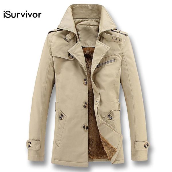 

men's jackets isurvivor 2021 men winter fleece thick and coats overcoats male casual fashion slim fitted large size hombre, Black;brown