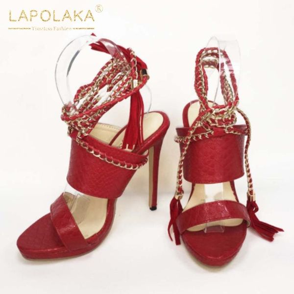 

lapolaka fashion 2021 super high heels summer sandals women shoes fringe ins dropship fashion tassel pump ladies, Black