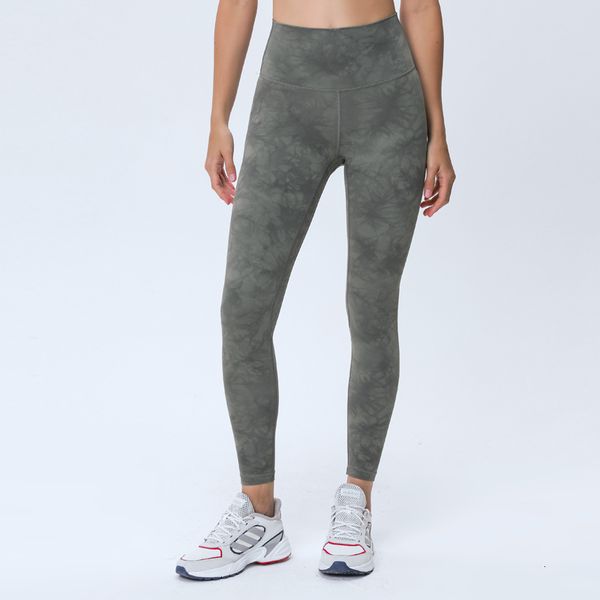 

2021 new 7/8 exploring pattern naked feel women leggings tie dye booty yoga pants workout tights for sports tfk7, Black