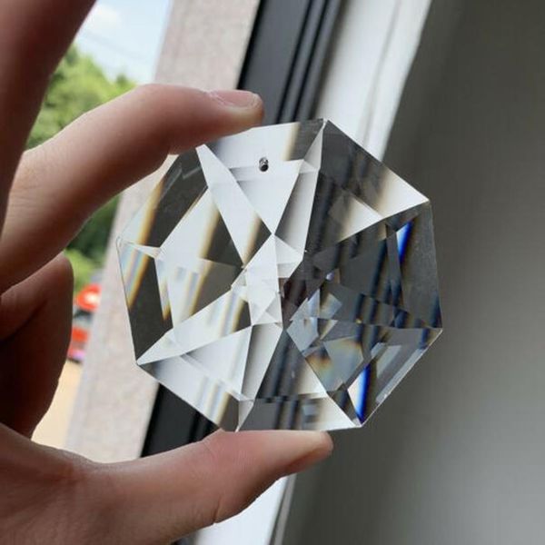 

75 мм suncatcher octagon isce picte glosed art crystal prism люстра 1-хе, diy кулон висит орнамент запчасти лампы h bbyeer