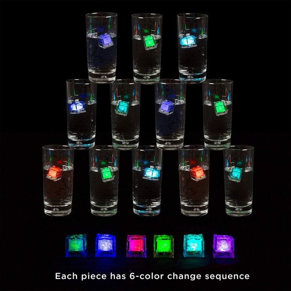 Decorazione Led Rave Toy Ice Cube Light Lampeggiante Liquid Sensor Glow Lighting per bere vino Wedding Party Bar