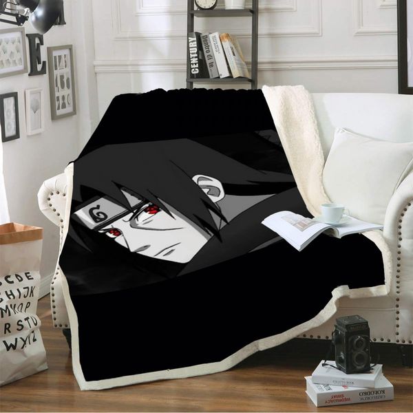 

custom naruto throw blanket on sofa bed anime sherpa fleece blanket kids winter warm blanket outdoor soft for travel