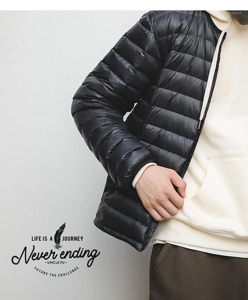 

men's down & parkas maden oversized thin canada dowm jackets men warm winter duck coat jacket solid portable outwear clothes1, Black