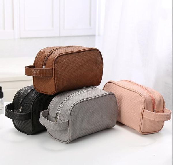 

cosmetic waterproof 4colors women storage solid weave bag bag brief wash pu multifunctional ubjaa