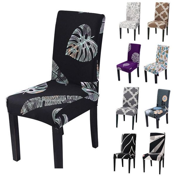

1pc printed elastic stretch chair cover spandex dinning room kitchen chair slipcovers protector for wedding banquet party1