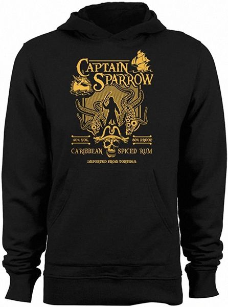 

men's sweatshirts captain sparrow's caribbean spiced rum men's hoodie e1di#, Black