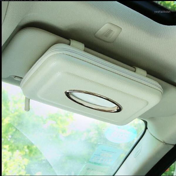 

tissue boxes & napkins pu leather sun visor type car box holder for pzjh0441