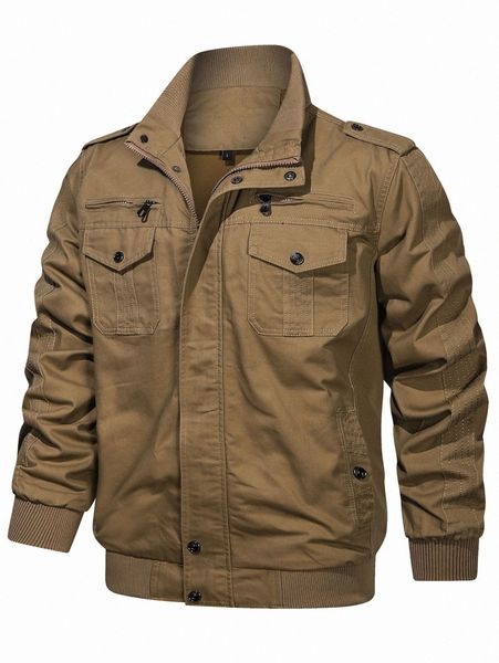 

men zip up flap pocket jacket t1ou#, Black;brown