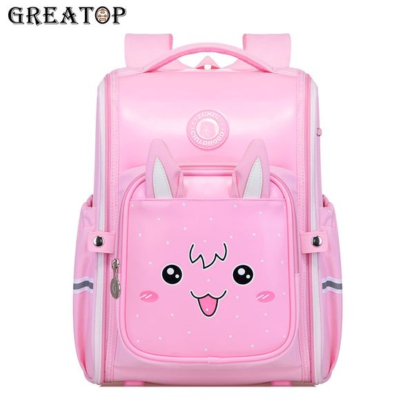 

greacute kids schoolbags waterproof leather large capacity all open children school backpack girls lovely students bags y200706