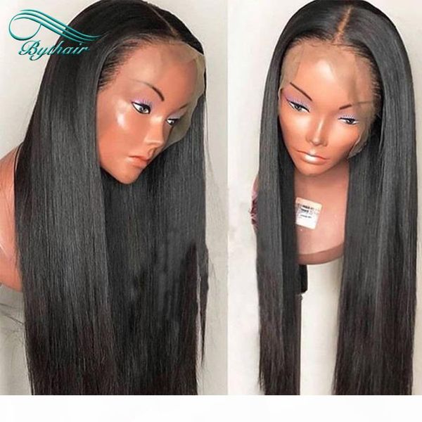 

360 lace front human hair wigs brazilian virgin hair silky straight pre-plucked bleached knots human hair 360 lace wigs with baby hairs, Black;brown