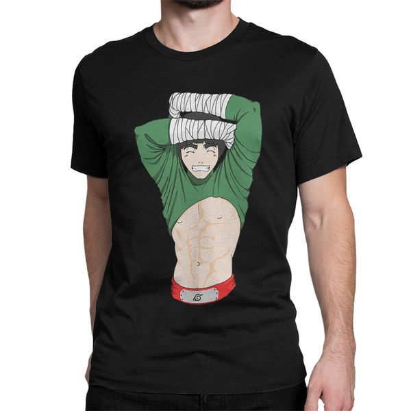 

men rock lee naturo ga casual pure tees short sleeve uzumaki round collar summer plus size sport hooded sweatshirt hoodie men t shirt
