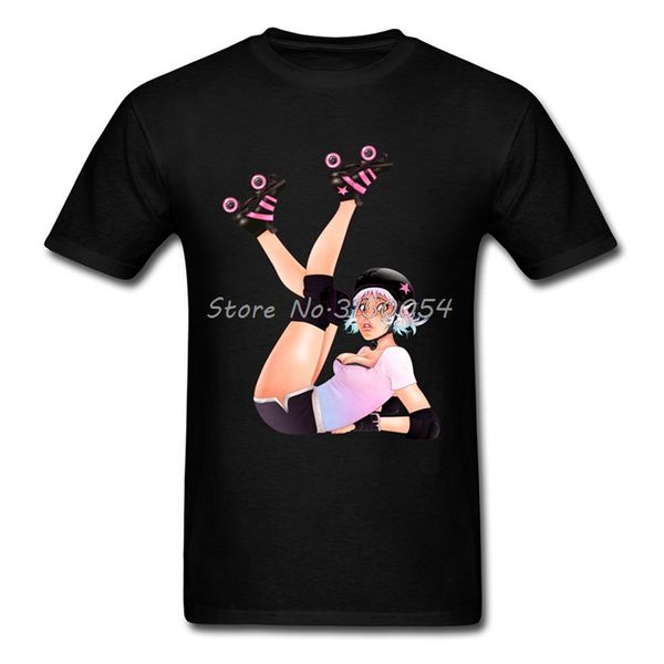 

sport new arrival retro roller derby pinup girl printed on tshirt men o-neck cotton t-shirt cartoon character print tee funny harajuku