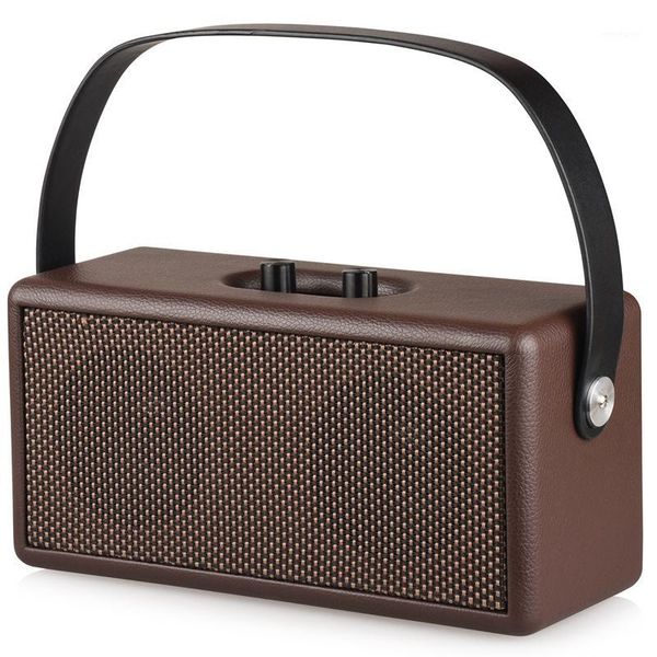 

d30 retro wood double speaker bluetooth speaker home computer mobile phone outdoor portable leather o1