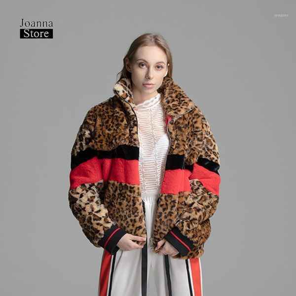 

faux leopard fur winter coat women luxury vintage fur jacket elegant plus size coat casual fashion coats hip hop sport outwear1, Black
