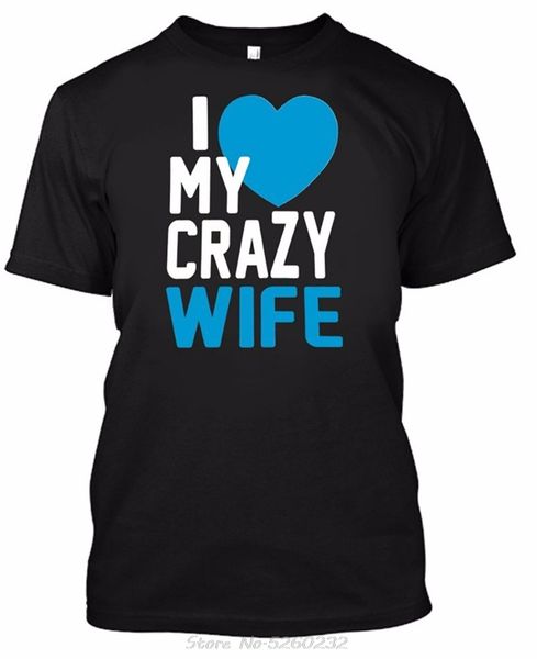 

fashion men elastic breathable i love my crazy wife men cotton slim short streetwear hoodie designers t shirts sweatshirt