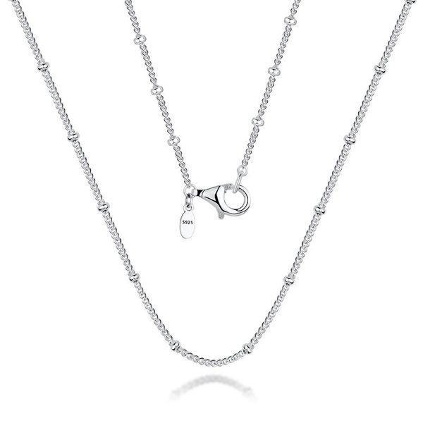 

silver beaded necklace chain 100% 925 sterling silver jewelry ing