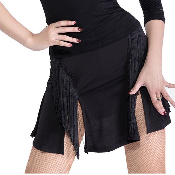 

latin fringed skirt costume latino girls salsa dance dress woman latin skirt dance1, Black;red