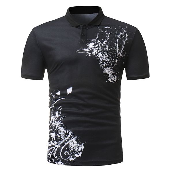 

goods in great demandshirt men's casual black and white with short-sleeved polo shirts, White;black