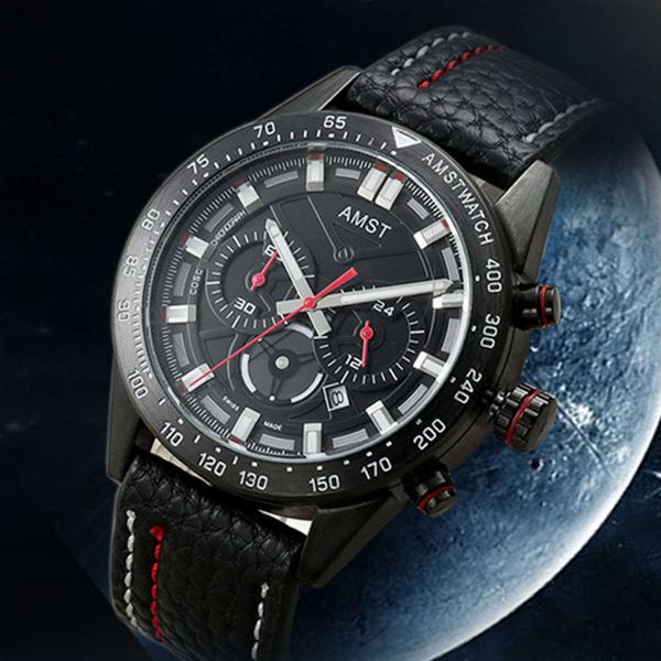 

amst emmett multi function student waterproof fashion men's belt watchbgt