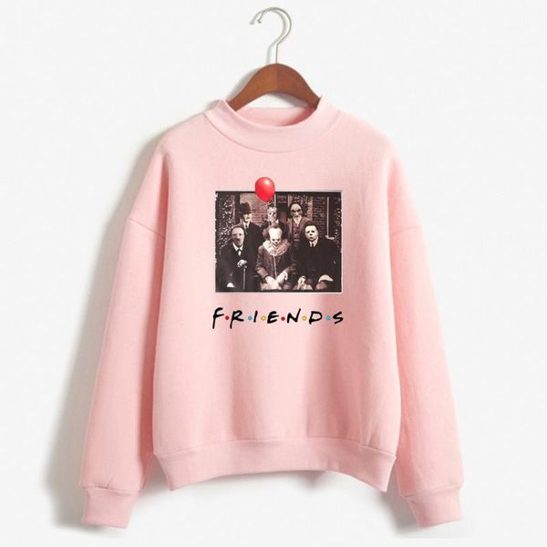 

lettbao 2019 autumn/winter womens hoodies halloween horror characters friends sweatshirt woman pink hoodie sweat femme1, Black
