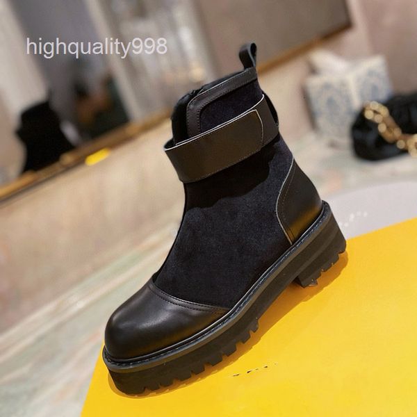 

boots high end quality women's shoes british style short boots leather thick soled casual boots motorcycle martin, Black