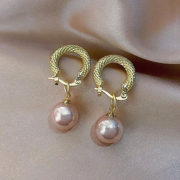 

2021 new arrival dominated fashion fine pearl drop earrings contracted senior geometric metal temperament women earrings jewelry, Silver