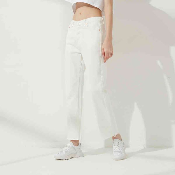 

women's pants & capris spring autumn demin stylish streetwear casual straight high waist long jeans for women fjno, Black;white