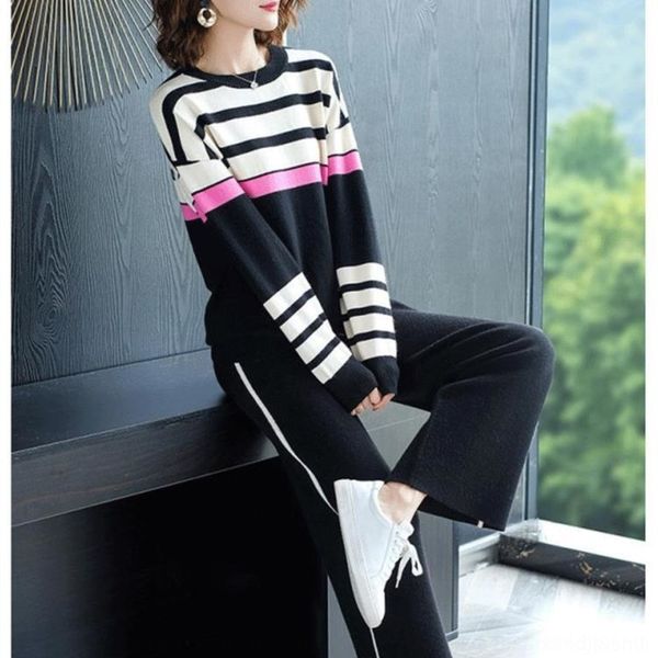 

q1dtf women's 2019 new early autumn net red small fragrance korean spring foreign pants pantswide leg pantsfashion wide leg pants sui, Gray