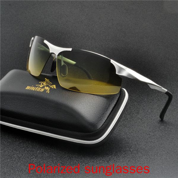 

rimless night vision sunglasses women men polarized anti-glare sun glasses for male safety driving fishing eyewear uv400 fml, White;black