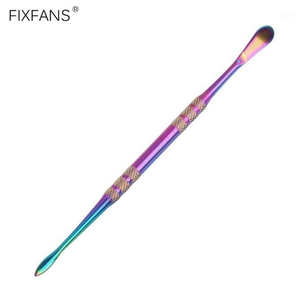 

fixfans 4.8 inch rainbow wax carving tool double-head stainless steel spoon tool for major key to success1