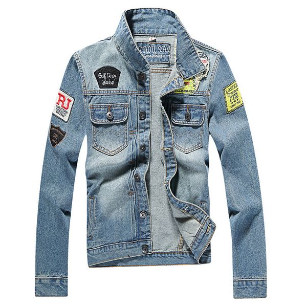 

2021 the new jeans destroyed jacket torn men denim hip hop casual streetwear jackets exrm, Black;brown