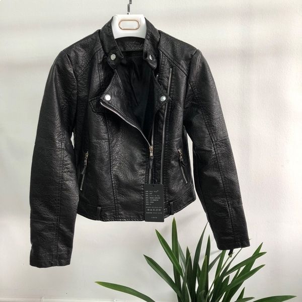 

new black 2021 women plutonium jacket fine spring fall outerwear ladies soft leather biker women's coat 1fct