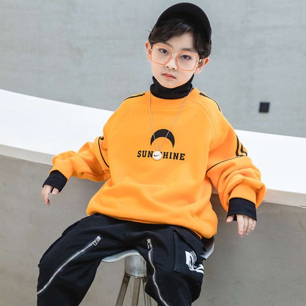 

foreign plush sweater children's 2020 new sle high collar boys' autumn and winter thickened base coat fashion, Black