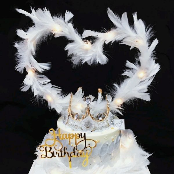 

ux2hs beautiful internet celebrity baking feather cake decoration plug-in banner diy accessoriesbaking feather love accessoriesdiy ever-chan