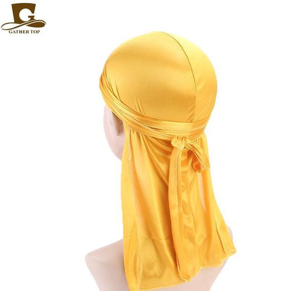 

silk long tail scarf cap men's satin durags bandanna turban wigs men silky durag headwear pi jllwdw yy_dhhome, Blue;gray