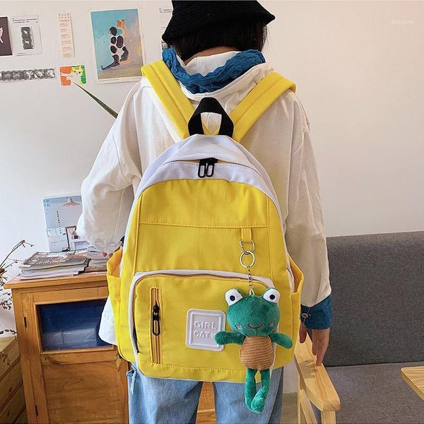 

backpack women school bag ins style korean high female large capacity nylon cloth small fresh trend backpack1
