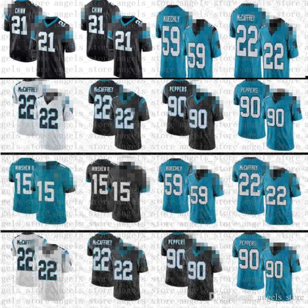 

e41 custom carolina football panther 22 christian mccaffrey jersey teddy bridgewater dj moore jeremy chinn grey olsen julius peppers, Black;red