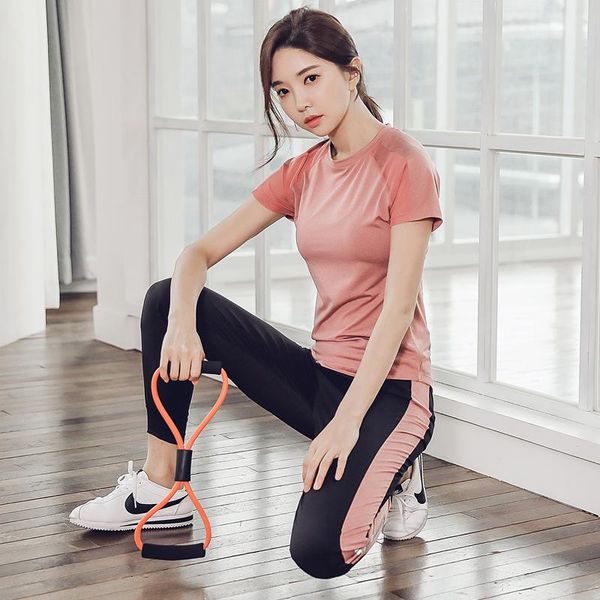 

summer thin section yoga clothes suit women's profession gym sports pao bu fu quick drying clothes loose fashion slimming, Black;blue