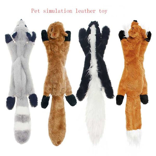 

4 pack dog squeaky chew toy no stuffing dog toy plush animal squeaky crinkle dog toy