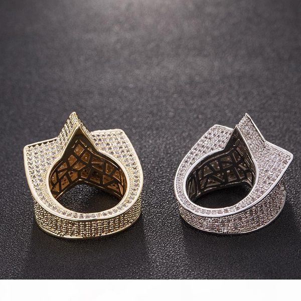 

men star ring 18 k copper charm gold silver color full zircon fashion hip hop rock jewelry