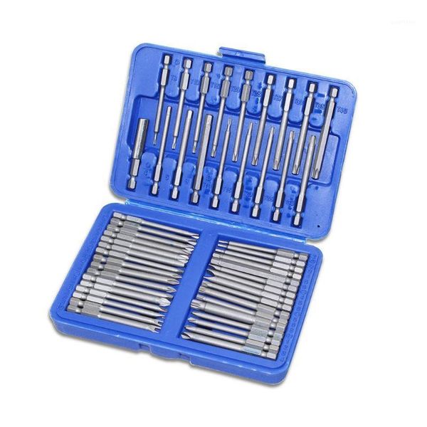 

50pcs 75mm long quick release screwdriver bit set torx star hex pozi slotted screwdriver hand tool kit1