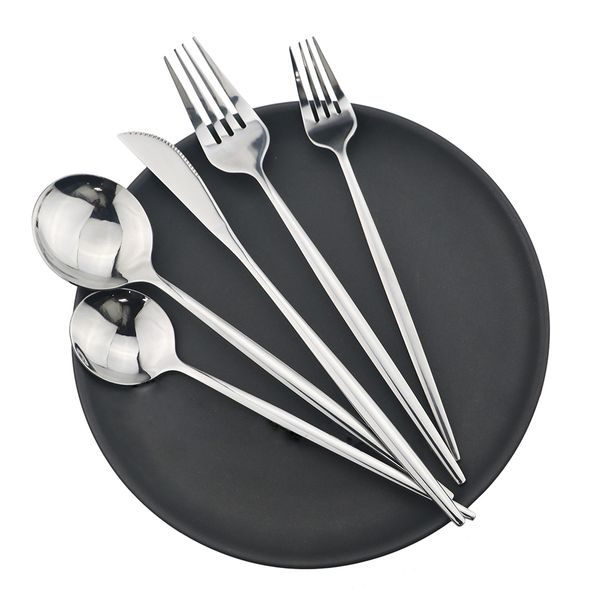 

30pcs flatware set 18/10 stainless steel dinnerware cutlery set dinner knife fork spoon dinner silver home tableware