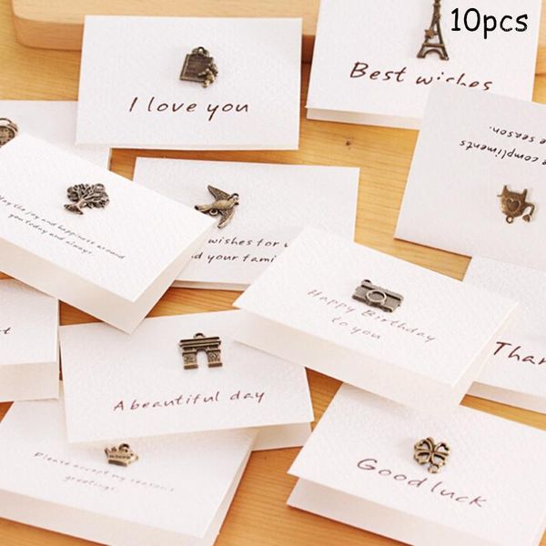 

10pcs creative envelope small happy birthday postcard greeting gift cards metal 3d handmade holiday blank thank you card1