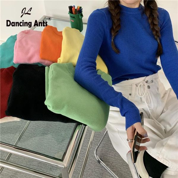 

women casual knitted sweaters o-neck long sleeve pullovers autumn slim solid korean new fashion woman sweater 1, White;black