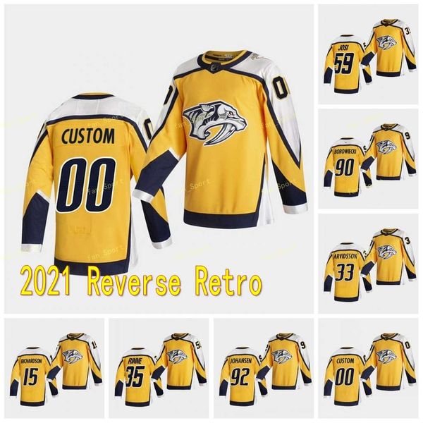 

59 roman josi nashville predators 2021 reverse retro ryan ellis matt duchene pekka rinne johansen richardson forsberg special jersey, Black;red