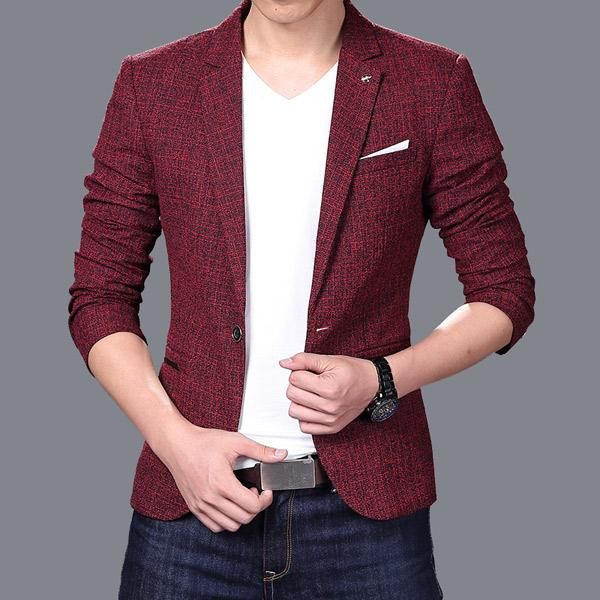 

men slim autumn suit blazer formal business fashion male suit one button lapel casual long sleeve pockets blazers, White;black